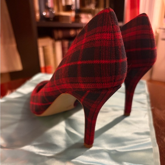 BCBGeneration Red Plaid Heels - Picture 5 of 13